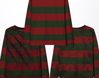 Unisex Nightmare Sweatshirt In 3 Styles Normal Distressed and Claw Marked Halloween Outfit
