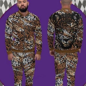 Cheetah print jogger set sale