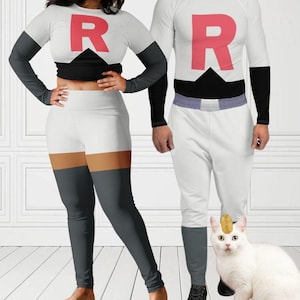 Disfraz de pareja Rocket Gang para hombre, talla XS-3XL, con bolsillos, estilo de dibujos animados de los años 90, estilo anime japonés, disfraz de Halloween de Comicon, Jessy & James