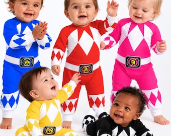 Baby Superhelden Kostuum Rompertje, Rood Blauw Roze Geel Zwart Baby Bodysuit, Pasgeboren Halloween Kostuum, Comic Hero Power Suit