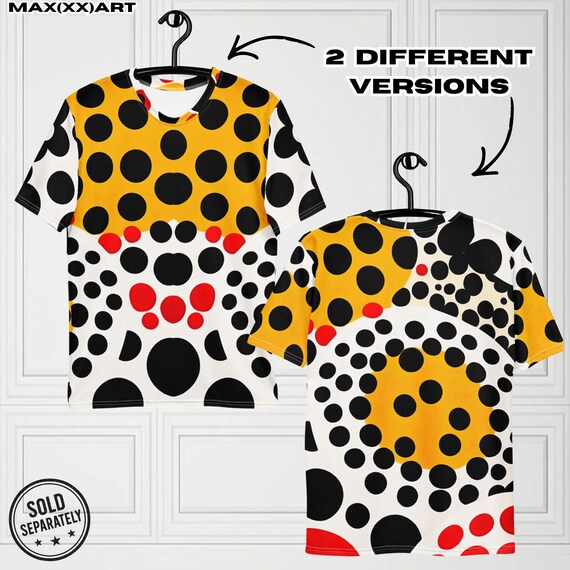 YK Polkadot Style 2 Versions Men Crew Neck T-Shirt & Joggers Separates,  Asymmetric + Symmetric Print Design