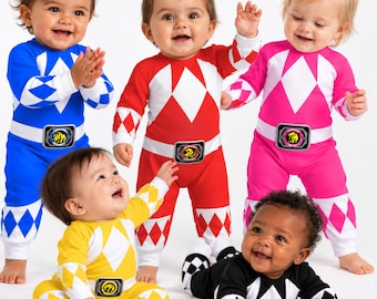 Baby Superhero Costume Romper, Red Blue Pink Yellow Black Infant Bodysuit, Newborn Halloween Costume, Comic Hero Power Suit