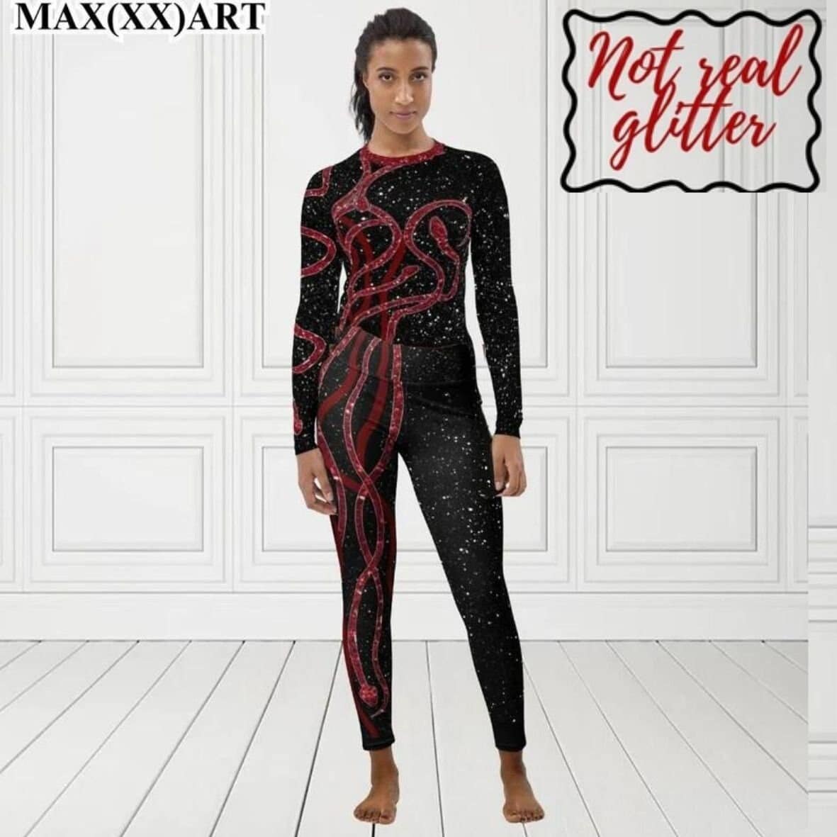 Girls Red Snake Printed Bodysuit Concert Cosplay Outfit Halloween Fashionable