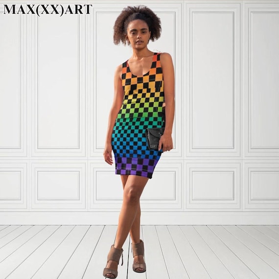 green emerald velvet dress Rainbow Mosaic Fitted Dress main image 1