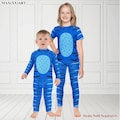 Unisex Kids\Youth Derpy Cat Separates Rash Guard + Leggings Monster Hunting Cosplay Cute Halloween Set Blue Tiger Stripes Children Cosplay product logo