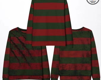 Unisex Nightmare Sweatshirt In 3 Printed Styles Normal, Distressed and Claw Marked Halloween Outfit
