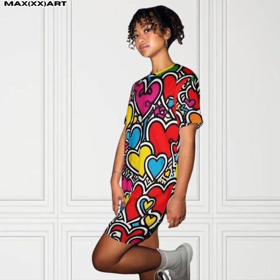 Women's Oversized T-shirt Dress Keith Cartoon Pop Art Style Pride T-shirt  Dress "spread the Love", LGBTQ+ Pride Dress Inspired - Etsy Canada