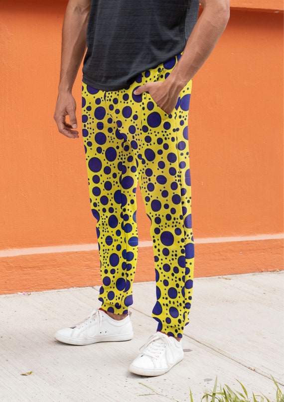 Yayoi Kusama Inspired Men s Women s Joggers Polka Dot Design Abstract Art on Sweatpants Colorful Streetwear loungewear Yellow Pants Etsy UK