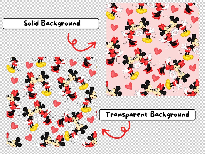 Minnie Mouse Seamless Pattern, Watercolor, Digital Download, High ...