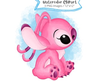Angel Watercolor Clipart, Cartoon PNG (Digital Download)