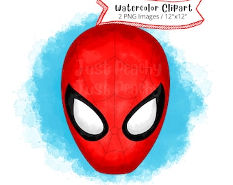 Spiderman Watercolor Clipart: Superhero PNG (Digital Download)