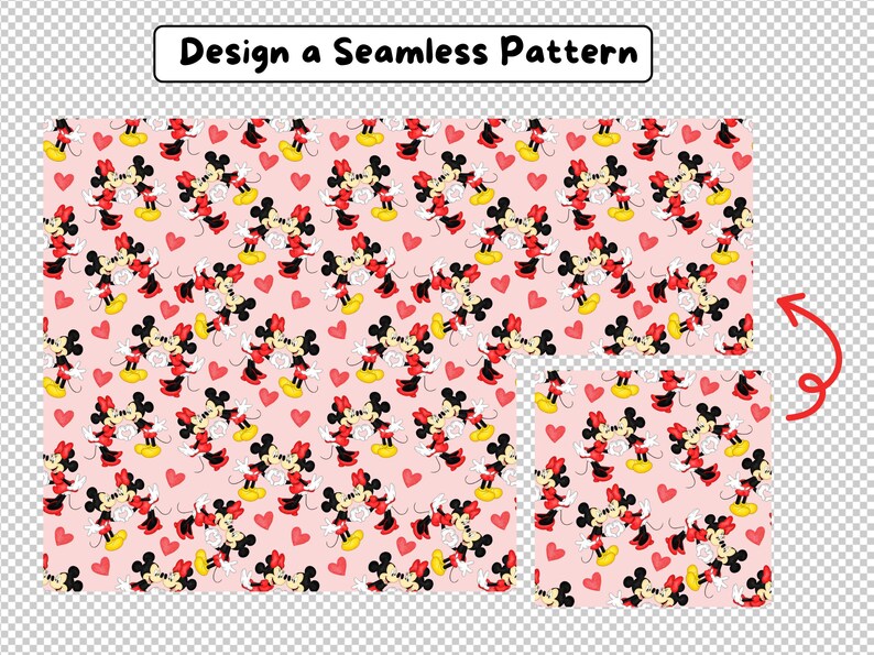 Minnie Mouse Seamless Pattern, Watercolor, Digital Download, High ...