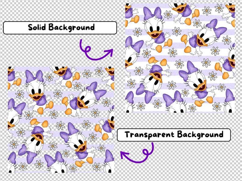 Pattern Daisy Duck Baby Daisy Duck Seamless Pattern, Watercolor Cartoon, Digital Download ...