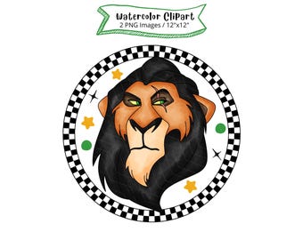 Narbe König der Löwen Clipart, PNG, digitaler Download, hohe Auflösung, Löwe