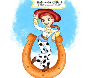 Jessie Toy Story Watercolor Clipart: Cartoon Illustration (PNG)