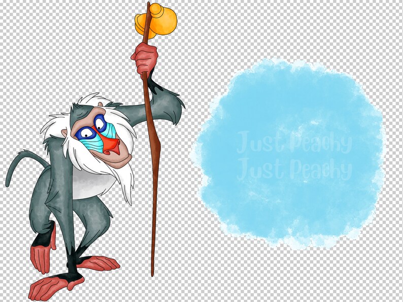 Rafiki Lion King Clipart: Hand-drawn Watercolor PNG (digital Download ...