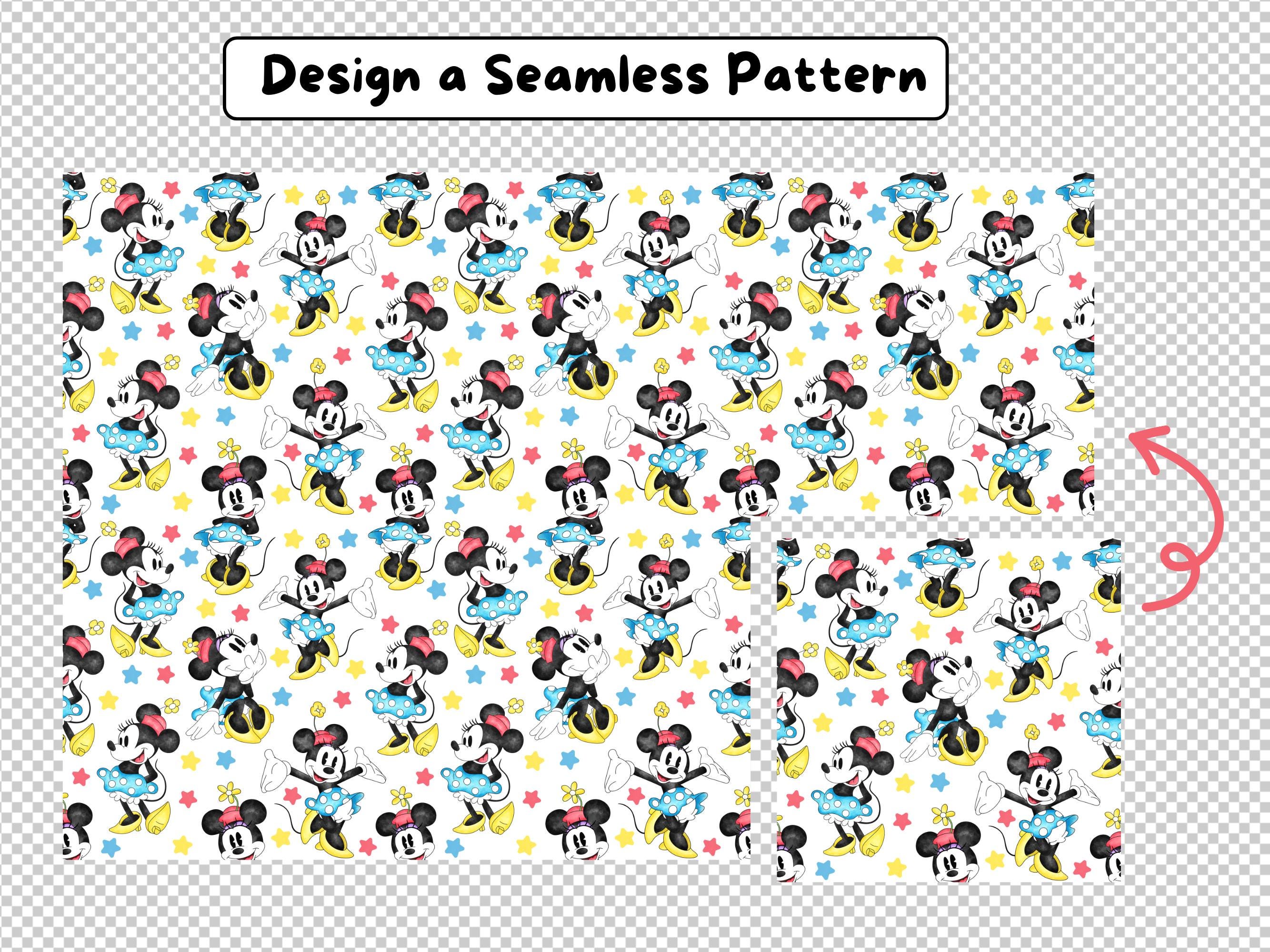 Minnie Mouse Seamless Pattern, Watercolor, Digital Download, High ...