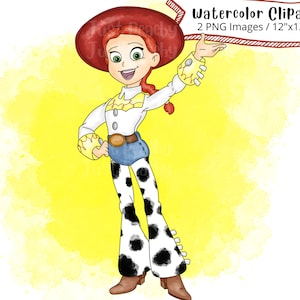 Jessie Toy Story aquarela clipart, ilustração fofa de desenho animado, Buzz Lightyear, amadeirado, PNG, dinossauro, transparente, desenhado à mão, comercial