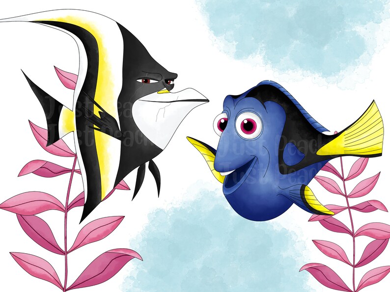 Finding Nemo Watercolor Clipart: Cartoon Ocean Animals (PNG Digital Download) image 5
