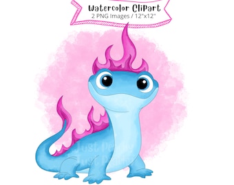 Bruni Frozen Watercolor Clipart, Transparent PNG (Digital Download)
