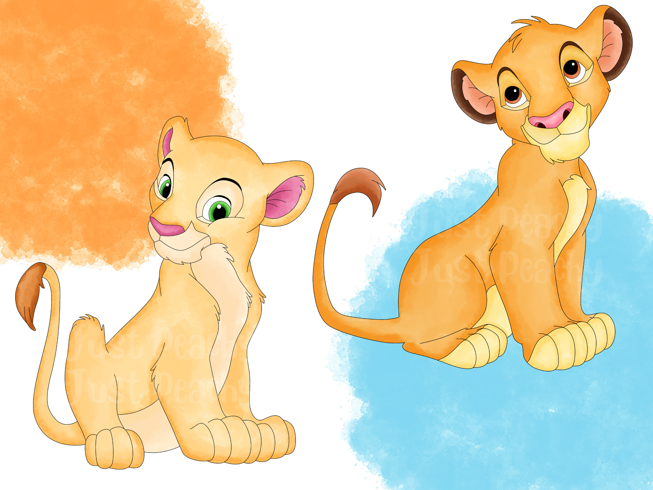 Lion King Hand Drawn Watercolor Clipart Set, PNG, High Resolution ...