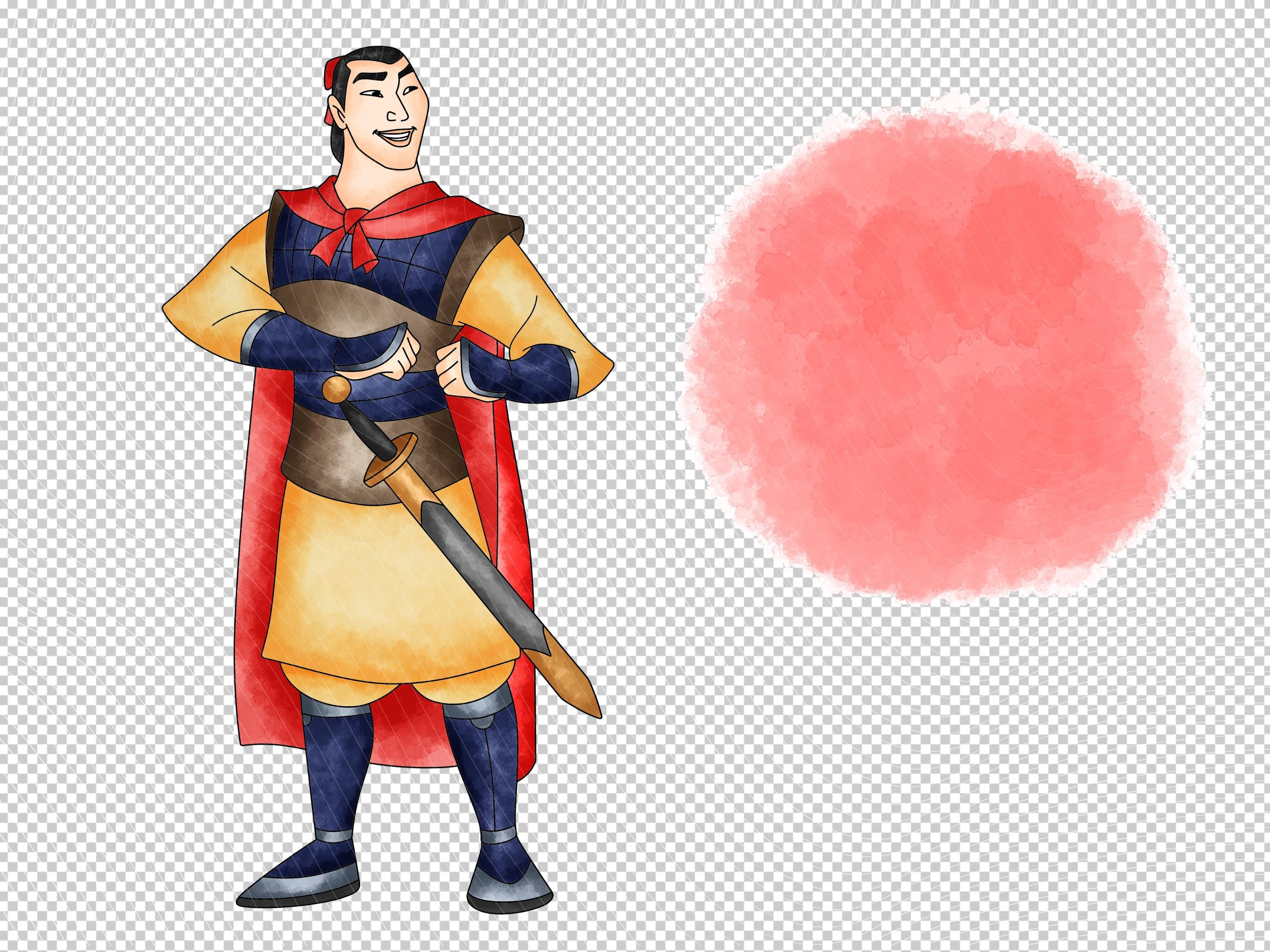 Li Shang Mulan Watercolor Clipart, Hand Drawn PNG (digital Download) - Etsy