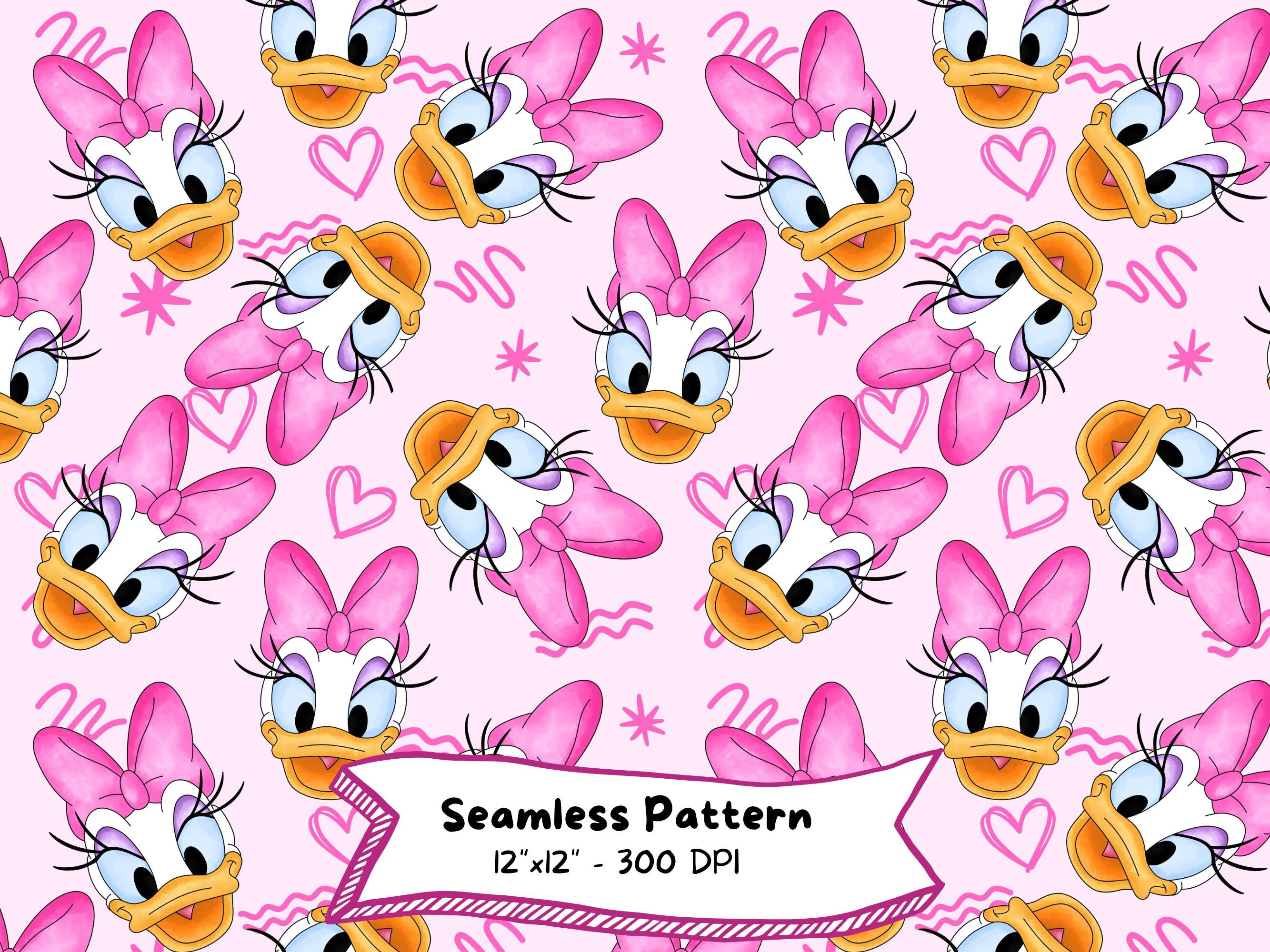 Pattern Daisy Duck Daisy Duck Seamless Pattern: Watercolor Cartoon (digital Download ...