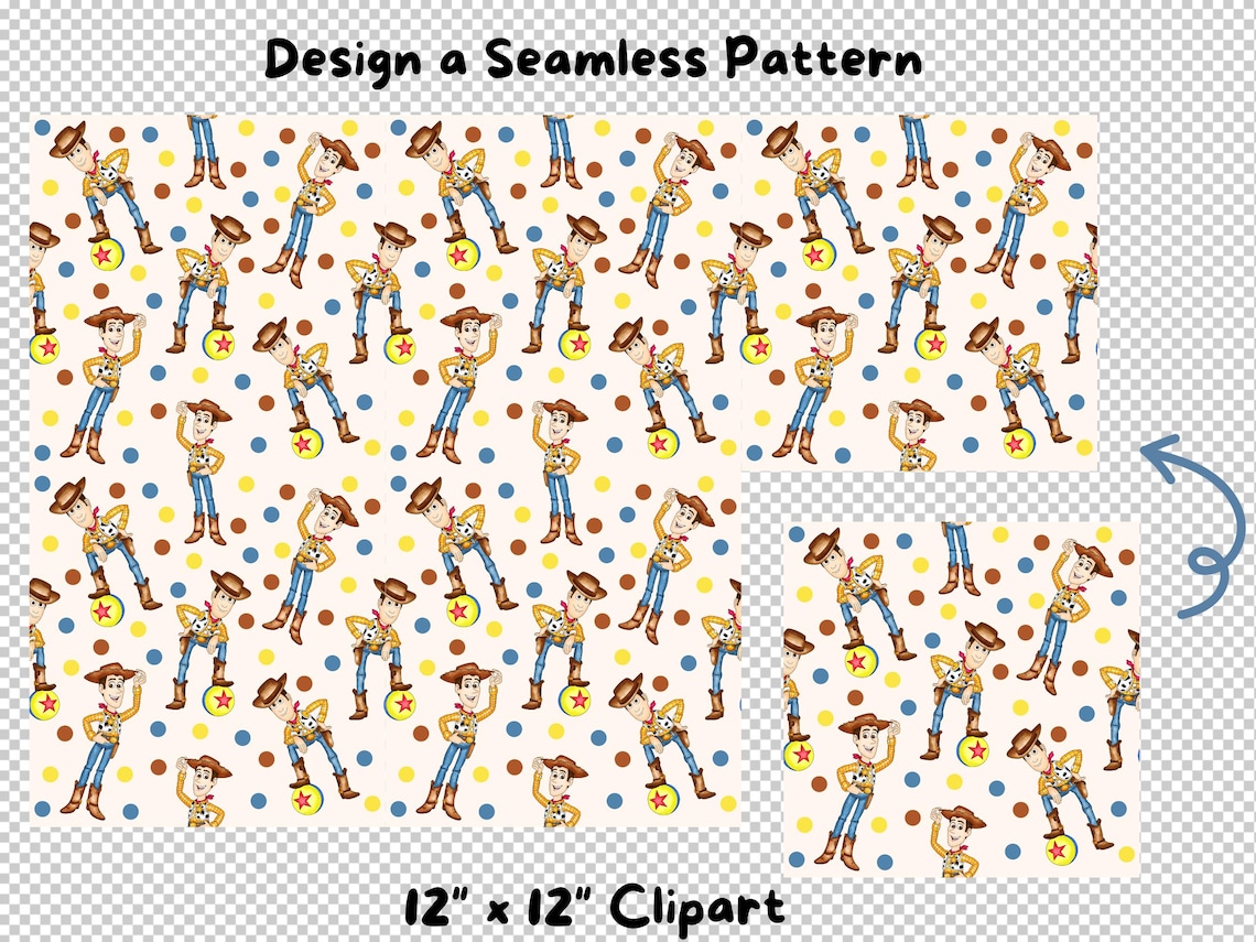 Toy Story Seamless Pattern, Watercolor Digital Pattern, Buzz Lightyear ...