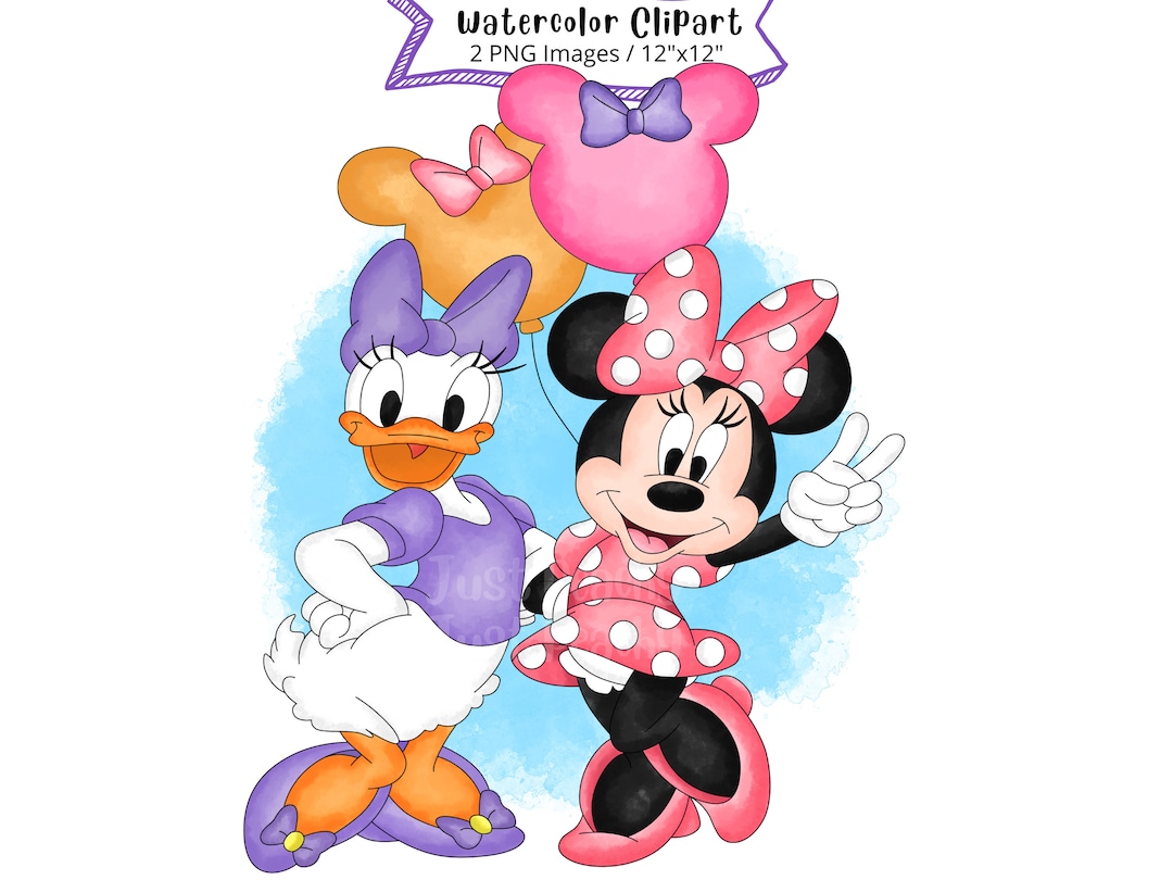 ミニーマウスとデイジーダックの水彩クリップアート(PNG) - Etsy 日本 ミニーマウスとデイジーダックの水彩クリップアート(PNG) - Etsy 日本