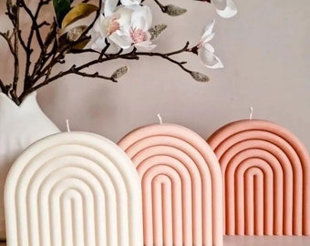 Arch Candles | Large Arch Rainbow Pillar Candle | Minimalist Candle | Aesthetic Candle | Summer Candle | Soy wax candles | Spring Candle