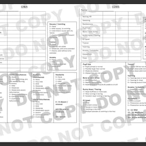 牛と Ciwa の評価シート、精神科、内科、救急、PDF