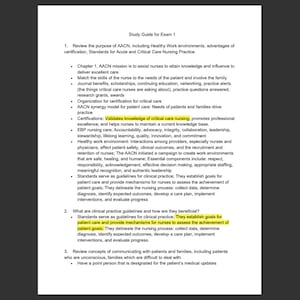 106-Page Comprehensive Critical Care Study Guides + Medication List; Critical Care and Emergency Care Nursing School Study Guide, PDF