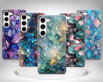 Ästhetische Handyhülle im Buntglas-Design für Samsung Galaxy S25 Ultra, S24 Plus, S23 FE, S22, S21, S20, S10, A53, A52, A36, A35, A26, A16, A12