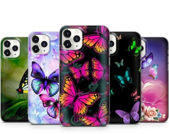 Butterfly Phone Case Protective Cover for iPhone 17 Pro Max, 16e, 15, 14, 12 & Samsung S25 Ultra, S24 FE, A56, Pixel 10 XL, 9a, 8