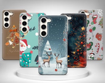 Christmas Phone Case Xmas Gift Cover For Samsung Galaxy S25 Ultra, S24 Plus, S23 FE, S22, S21, S20, S10 A53, A52, A36, A35, A26, A16, A12