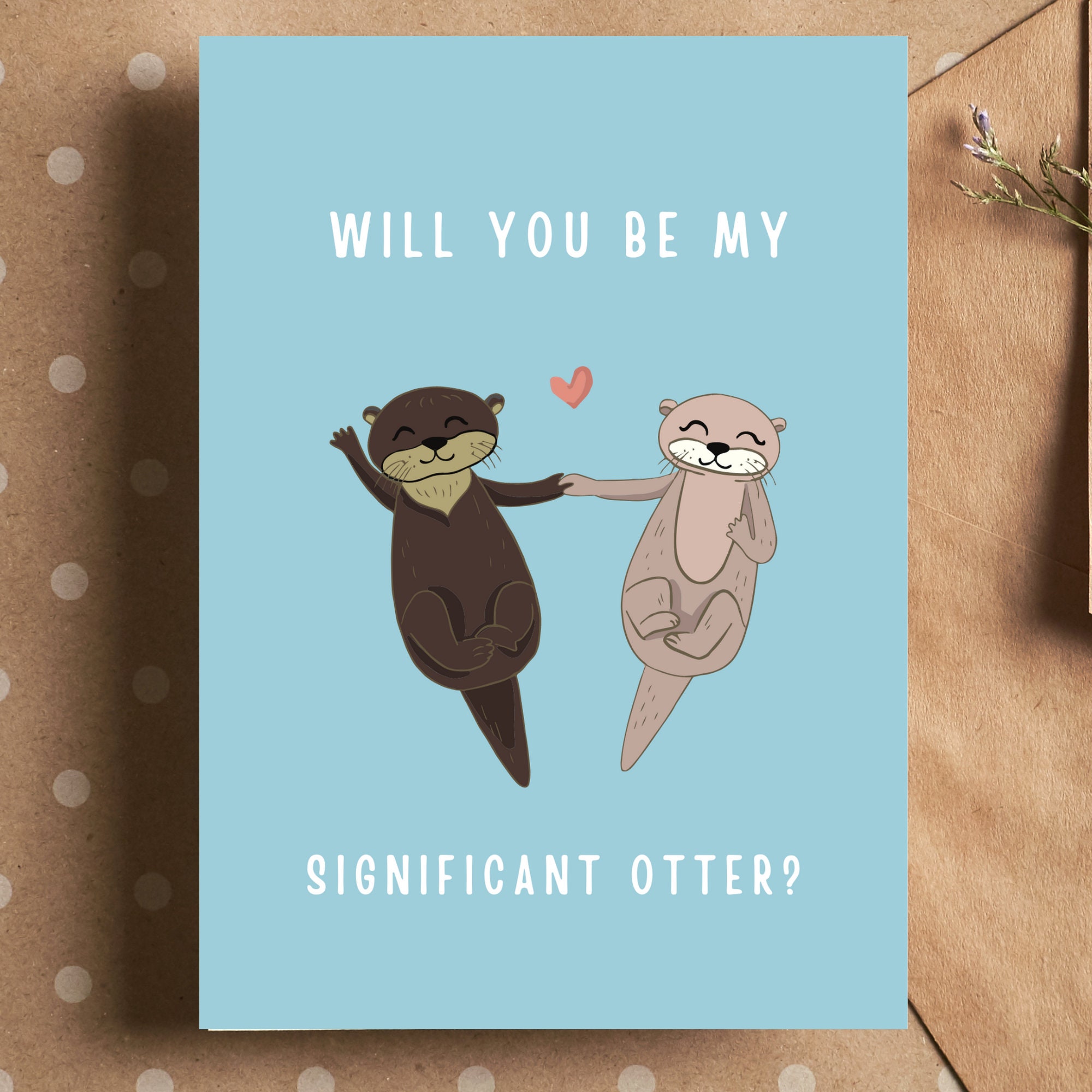 Otter Karte Spruch Will you be my significant Etsy.de