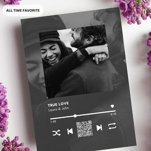 Personalized card with your song | Interactive card with QR code for your favorite song | Card with music | Very special gift