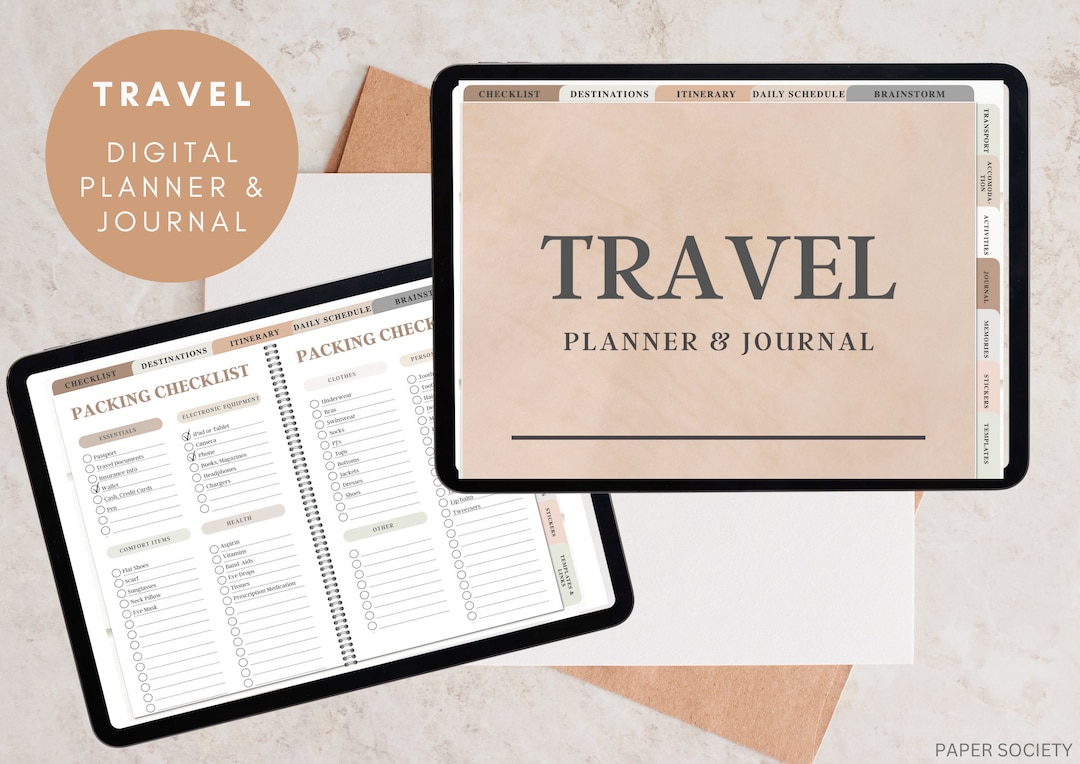 Goodnotes Travel Planner & Journal, Digital Travel Journal, Goodnotes