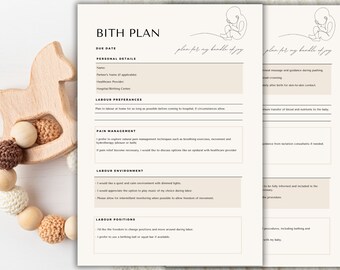 Birth Preference/ Birth Plan Template/ Editable Birth Plan/ - Etsy