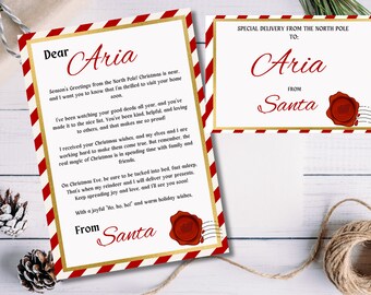 Letter from Santa, Bag Tags From Santa, Christmas Gifts, Christmas Letter, Santa claus letter,Letter and Gift Tags Pack, Editable Letter