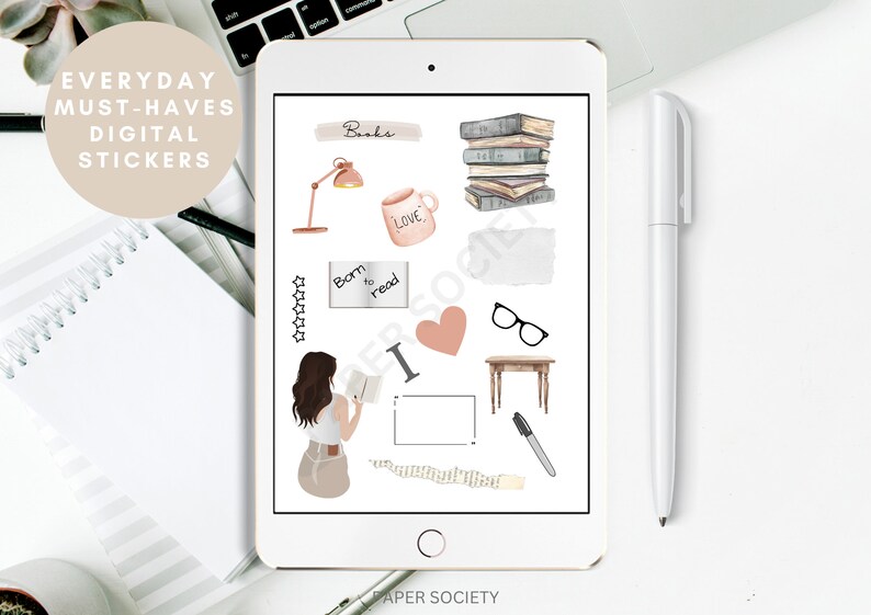 Goodnotes Stickers, Book Journal Stickers, Bookish Stickers, Digital