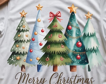 Merry Christmas Trees png | Christmas Holiday png | Merry and Bright Christmas png | Colorful Christmas Trees png | Christmas Trees jpg