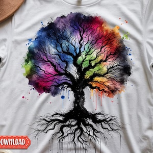 Mystical Tree png | Tree of Life png | Rainbow Tree png | Colorful Tree png | Enchanted Tree png | Tree png | Colorful Tree with Roots jpg
