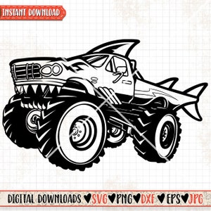 モンスター トラック svg | シャーク フィン トラック クリップアート | カー ショー ステンシル | スポーツ ライド カットファイル | オフロード レーサー dxf | レーシング パパ jpg | レーサー シャツ png