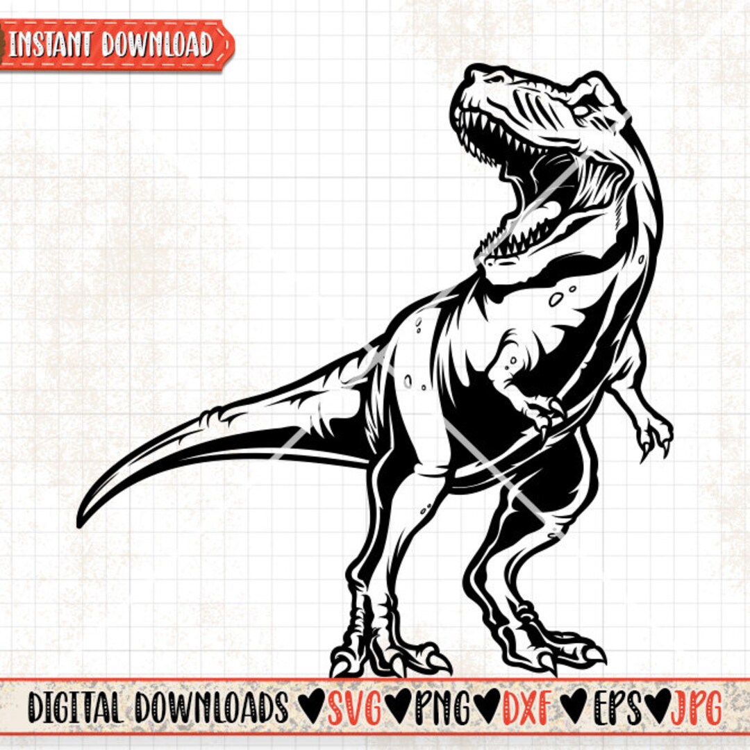 T-rex Svg Tyrannosaurus Clipart Ripped Dino Cutfile Wild Dinosaur