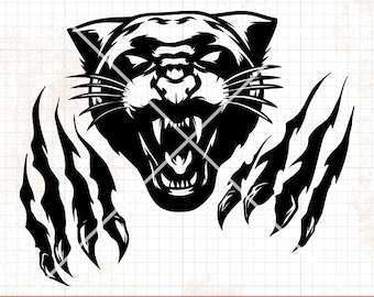 Panther Scratch Claw svg | Angry Animal Clipart | Wild Big Cat Cutfile | Woodland Stencil | Beast Claws dxf | Camping Shirt png | Zookeeper