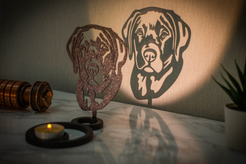 Kerzenhalter Kerzenhalter Chinesischer Schatten Hund Niedlich Labrador Tier Dekoration Design von Vibe3D Bild 1