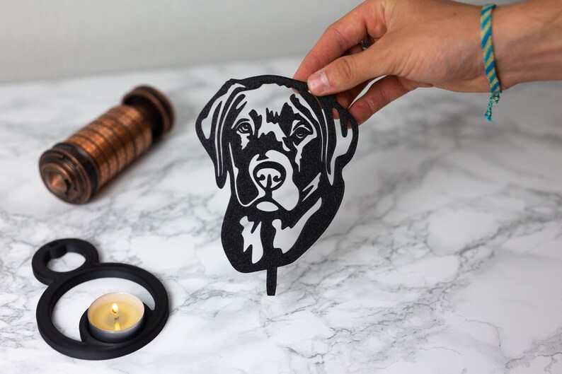 Kerzenhalter Kerzenhalter Chinesischer Schatten Hund Niedlich Labrador Tier Dekoration Design von Vibe3D Bild 4