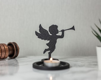 Candle holder - Candle holder - Chinese shadow - Cupid - Angel - Lovers - Christian - Spiritual - Religion - Decoration-Design-By Vibe3D