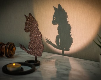 Candle holder - Candle holder - Chinese shadow - Cat - Cute - Meow - Animal -Decoration - Design By Vibe3D